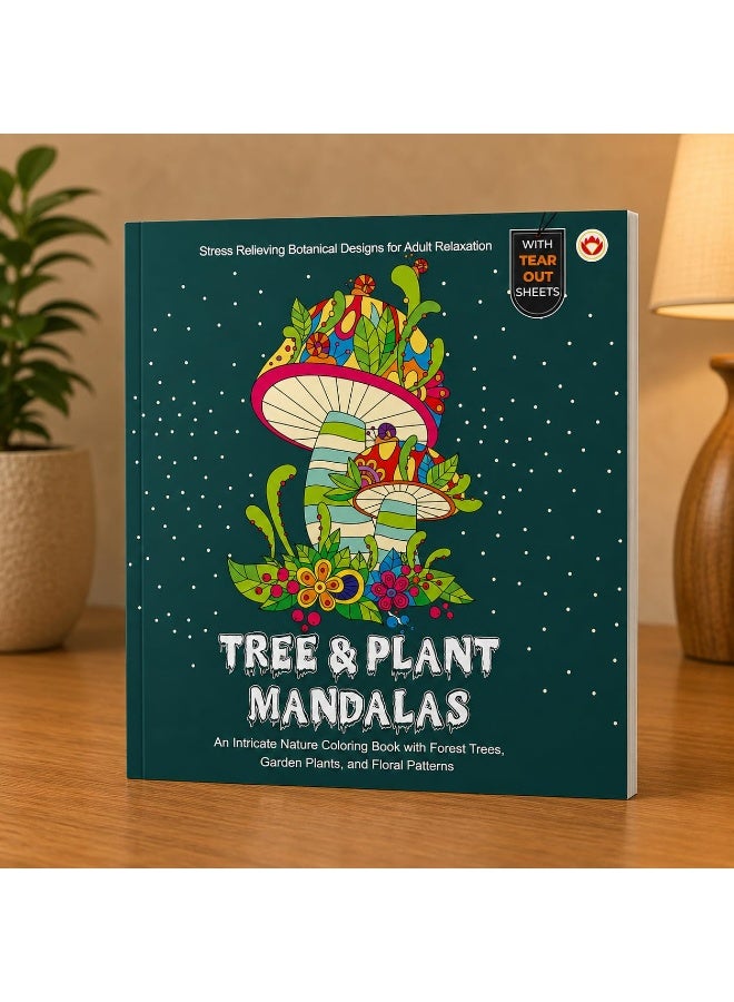 Trees & Plants Mandalas: Nature Coloring Book Featuring Forest Trees, Garden Plants and Floral Patterns for Relaxation and Mindfulness - Image 3