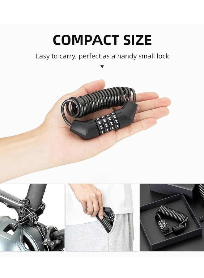 Motorcycle Helmet Lock - 4 Digit Retractable Cable Lock for Bike, Stroller, Luggage - Image 3