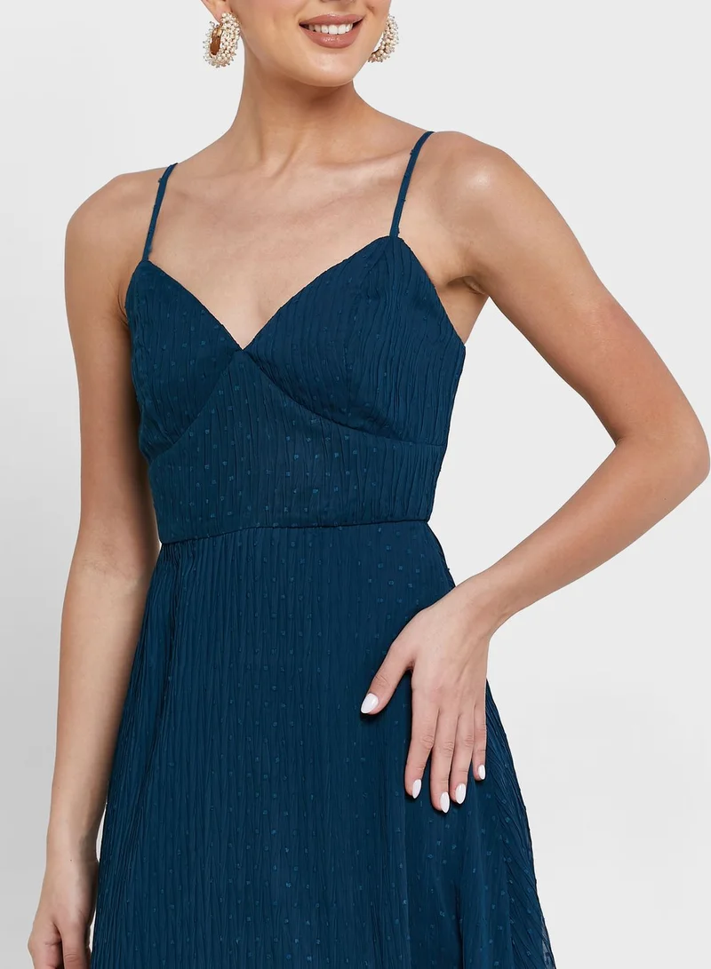 QUIZ Textured Midi Dress