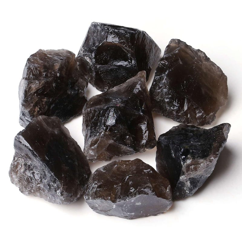 LAIDANLA 2 1lb Smoky Quartz Natural Rough Stones Crystal Large Raw Crystals Bulk Healing Gemstones for Reiki Healing Tumbling Fountain Rocks Wire Wrapping Decoration Cabbing Lapidary