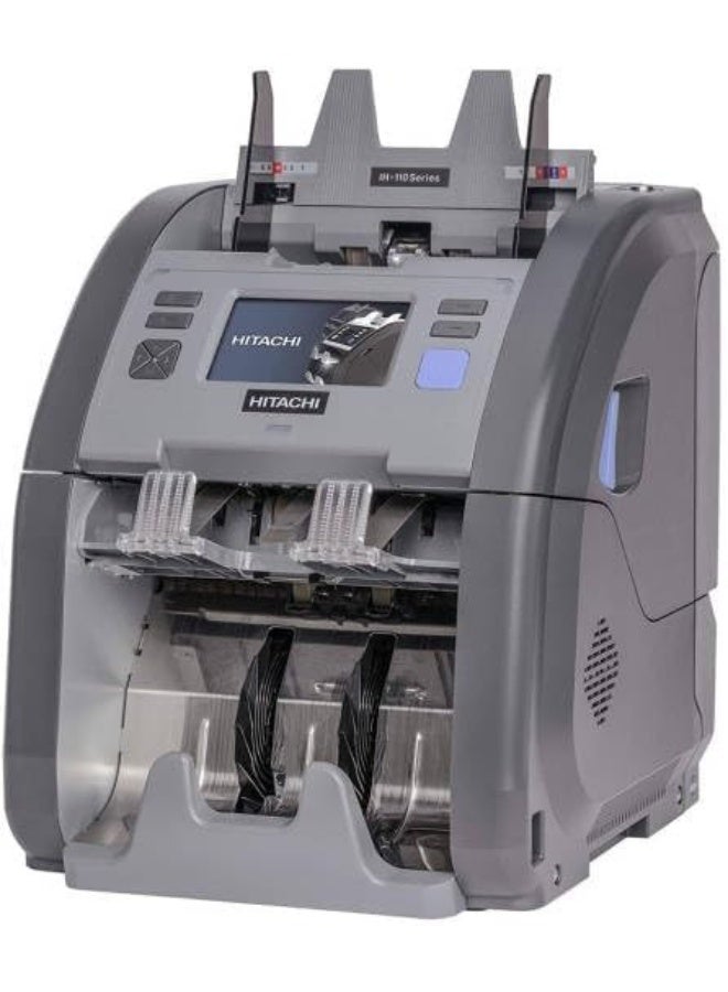 هيتاشي عداد ونظام فرز النقد IH 110 ذو جيبين – يدعم 25 عملة متعددة – عد سريع وموثوق - Image 2