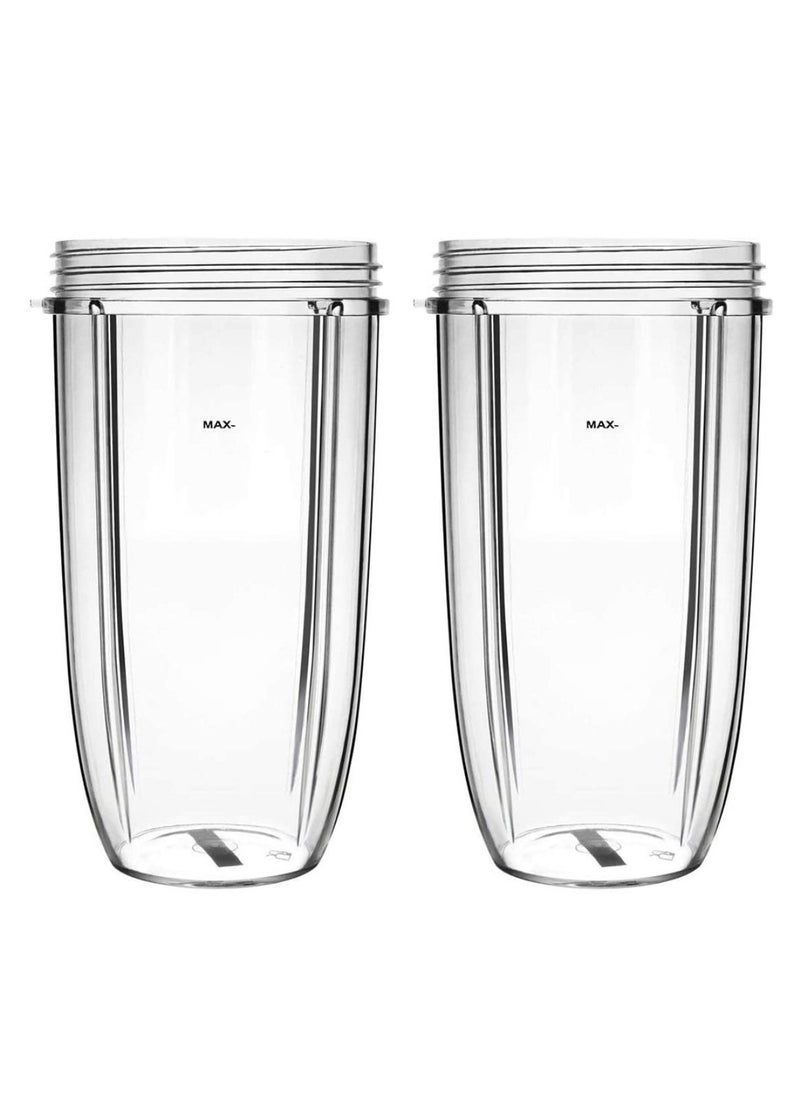 CMGTYYD. أكواب عصّارة لقطع غيار NutriBullet 32 أوقية أكواب شفافة لخلاط العصّارة الخلاط. شفاف، خامة مطورة، عبوة من 2  - Image 1