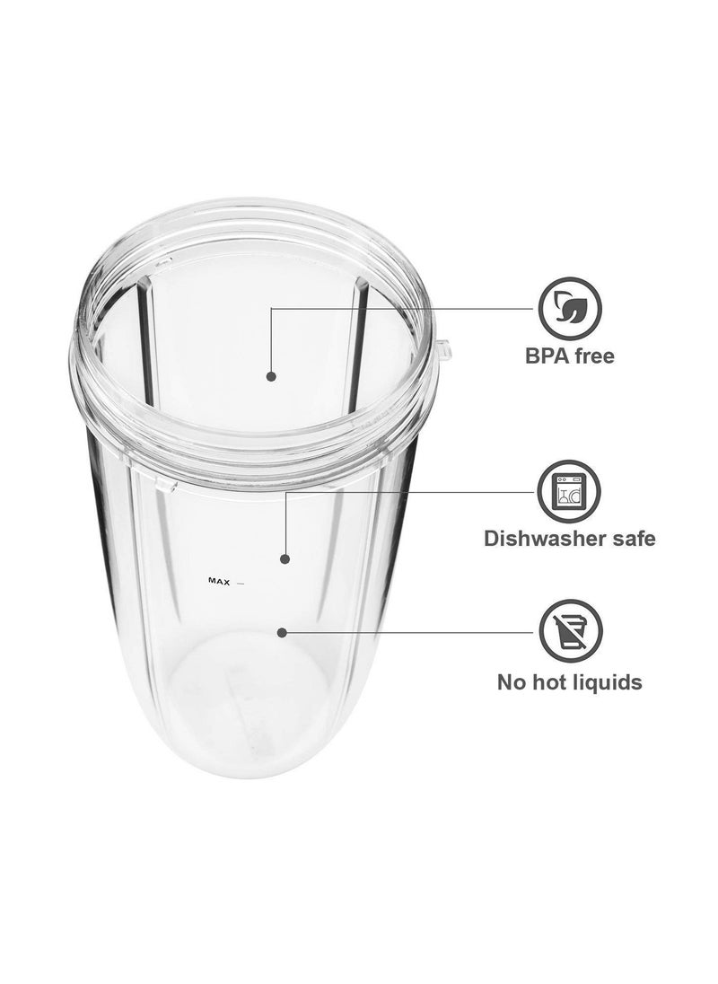 CMGTYYD. أكواب عصّارة لقطع غيار NutriBullet 32 أوقية أكواب شفافة لخلاط العصّارة الخلاط. شفاف، خامة مطورة، عبوة من 2  - Image 2