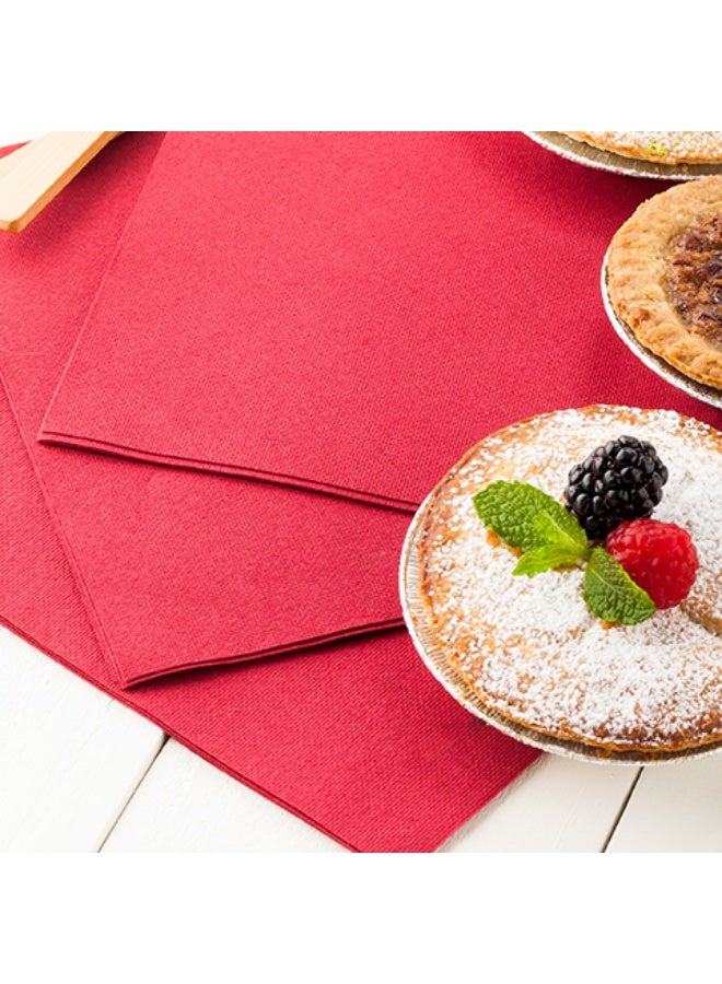 Restaurantware Luxenap 15.75 Inch Disposable Napkins, 600 Soft Linen Like Napkins - Absorbent, Air Laid, Bordeaux Paper Cloth Like Napkins, Pre-folded, For Dinner Party Guests  - Image 3