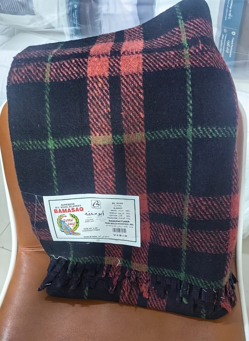 بطانية هندي صوف ابو سعفه نفر مقاس 250*160سم