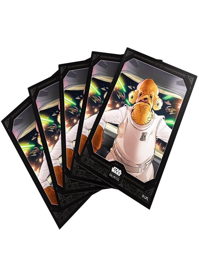 Gamegenic Star Wars Unlimited Admiral Ackbar Art Sleeves - Officially Licensed Pack of 60 Art Sleeves and 1 Clear Sleeve, Optimized Size for Star Wars Unlimited and Other TCG and LCG Games, Made by Gamegenic - Image 1