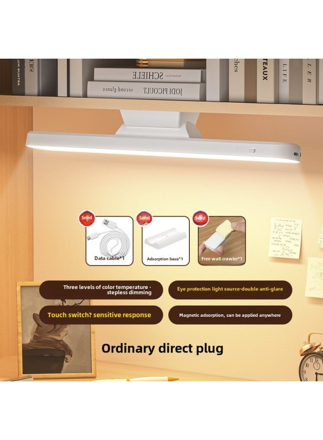 Led Desk Lamp Student Dormitory Eye Protection Study Lamp Magnetic Cool Dead Lamp Rotatable Bedroom Bedside Desk Special-Specifications:32cm Plug-in Touch Model [three-gear Color Temperature Adjustment Without Pole Adjustment Brightness Plug-in Use]]-Power:9w - Image 1