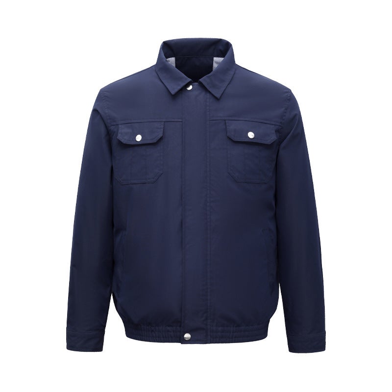 Summer Cooling Fan Air-Conditioning Clothing Outdoor Work Sun Protection Long-Sleeved Air-Conditioning Fan Camouflage Work Clothes Accessories Detachable Dark blue (single piece of clothing)