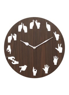 Webelkart Webelkart Beautiful Hands Round Wooden Wall Clock for Home and Office Decor| Wall Clock for Bedroom| Wall Clock for Living Room (30 cm x 30 cm x 2.8 cm, Brown)- Without Glass  - Image 1