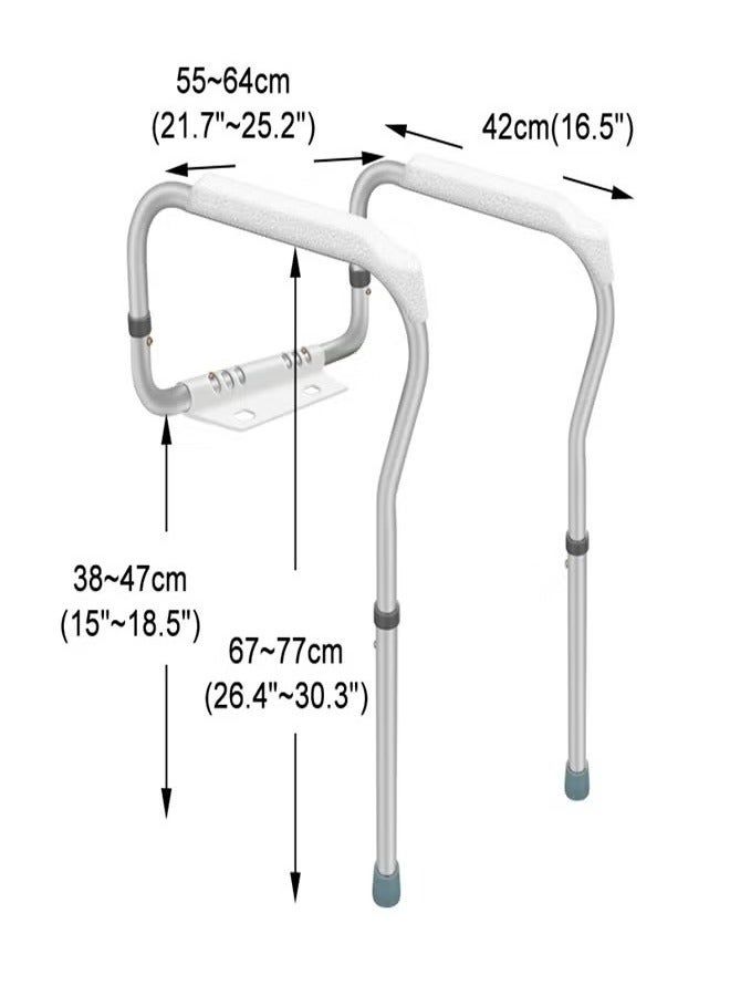 XiuWoo Toilet Safety Frame Toilet Safety Rails With Adjustable Width Toilet Rails For Elderly Handicap Home Health Care Equipment After Surgery - Image 5