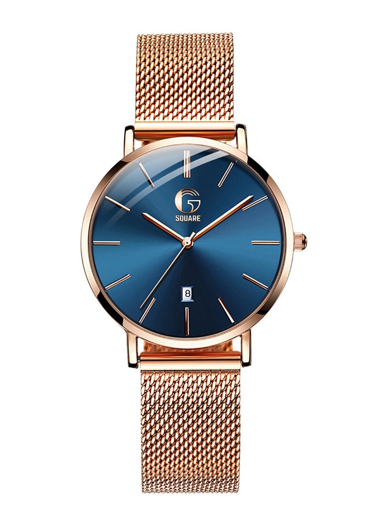 Gsquare Women Analog Quartz Blue Dial Stainless Steel Band Watch - 5869 - Image 1