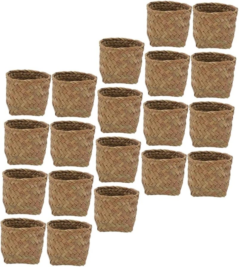 صندوق حلوى الزفاف المنسوج من القش، مجموعة من ٢٠ قطعة للحفلات والمناسبات الخاصة - Image 2