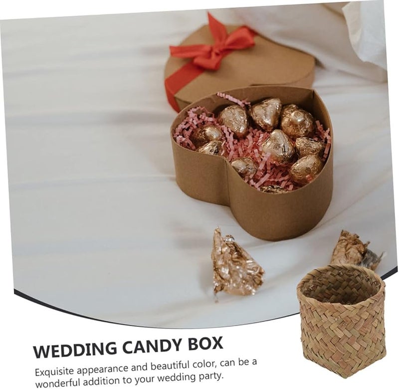 صندوق حلوى الزفاف المنسوج من القش، مجموعة من ٢٠ قطعة للحفلات والمناسبات الخاصة - Image 5