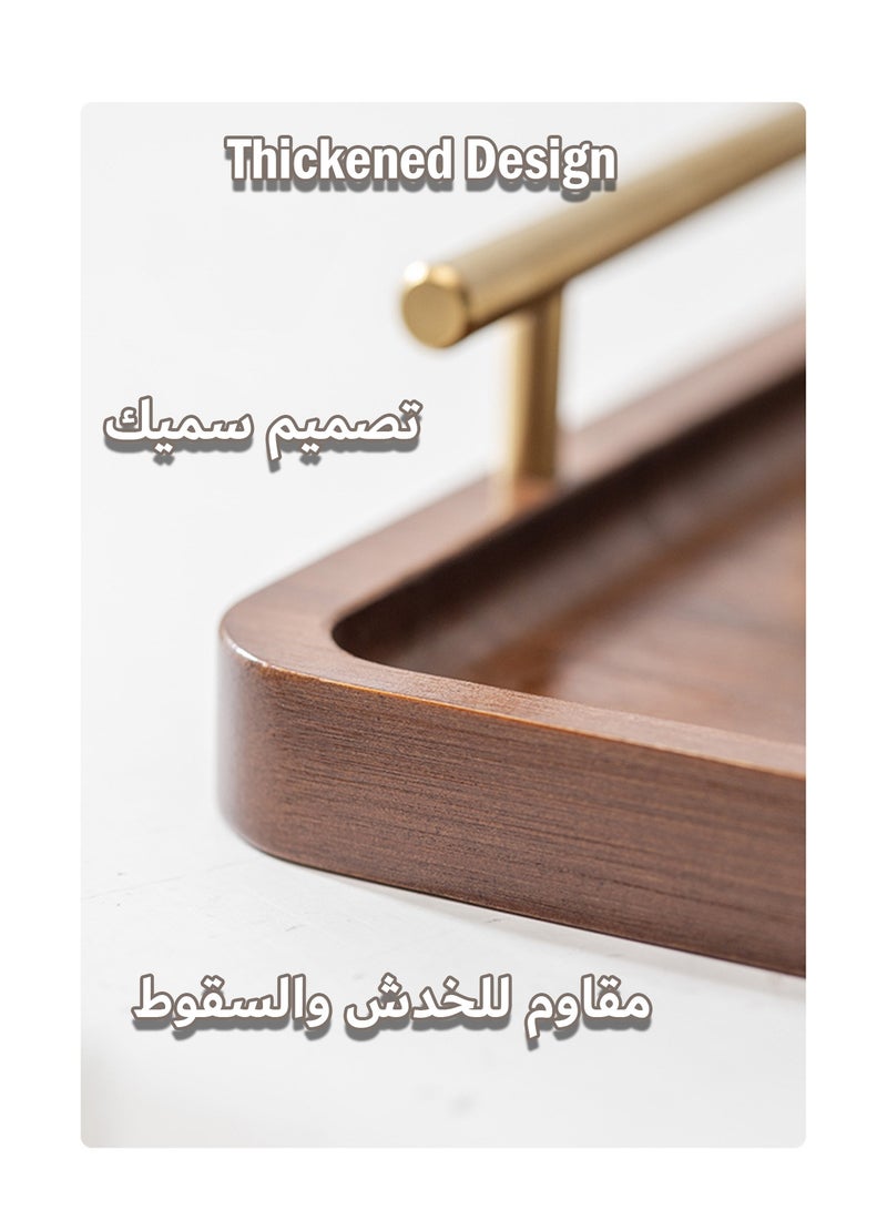Serving Tray, Large Wooden Tray with Handle, 40×30 cm Bamboo Tray, Dessert Tray for Coffee, Cake, Tea, Cup, Food - Image 3