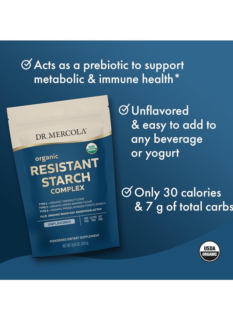 Dr. Mercola Organic Resistant Starch Complex Unflavored Powered 9.52 Oz. 270 G  - Image 4