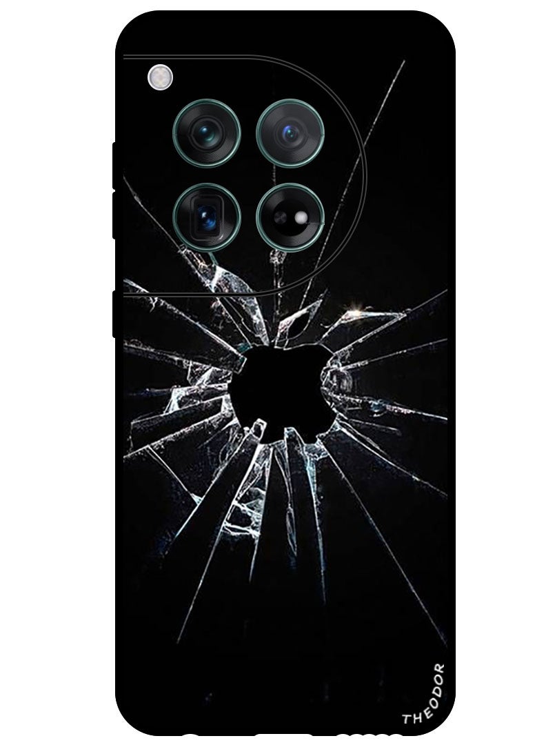 Theodor Protective Case Anti Scratch Shock Proof Bumper Cover For OnePlus 12 Cracked Glass Apple Logo - Image 1