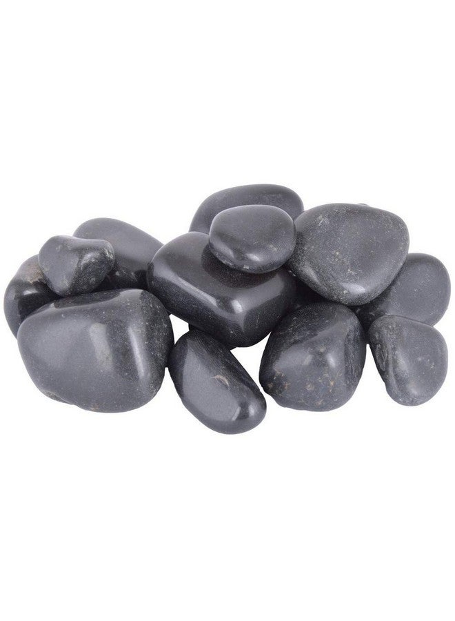 المزارع المبدع 2 كجم من حصى الرخام المصقولة باللون الأسود لتزيين الحدائق [2 كجم] - Image 1