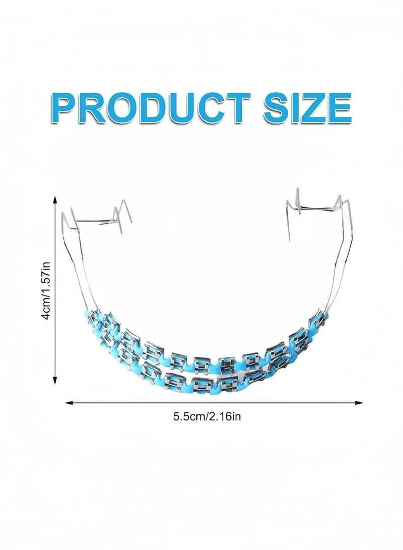 Realistic Temporary Tooth Decoration With Metal Wires Metal Brackets Orthodontic Ligature Ties Dental Student Practice Prop High Simulation For Orthodontic Training Clinical Operation Skill Practice Teaching Demonstration Dental Educational Aids Blue - Image 3