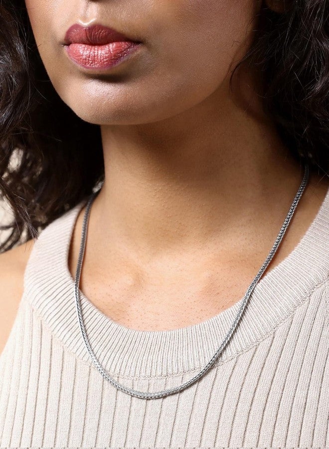 Waitsoul 925 Sterling Silver Square Foxtail Box Chain Lobster Clasp 2mm Silver Franco Chain for Men Women Silver Necklace Chain 22 Inche - Image 3