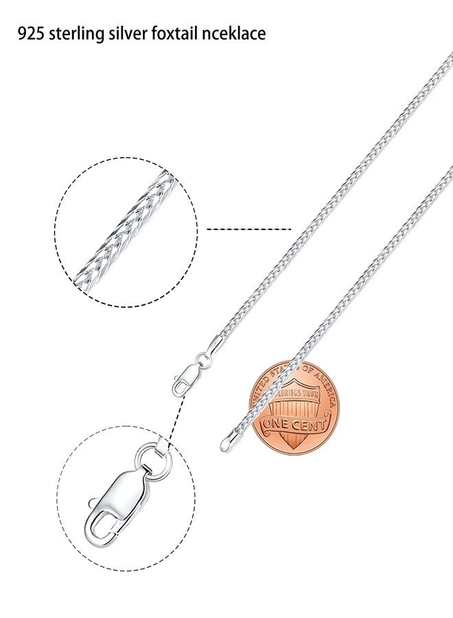 Waitsoul 925 Sterling Silver Square Foxtail Box Chain Lobster Clasp 2mm Silver Franco Chain for Men Women Silver Necklace Chain 22 Inche - Image 5
