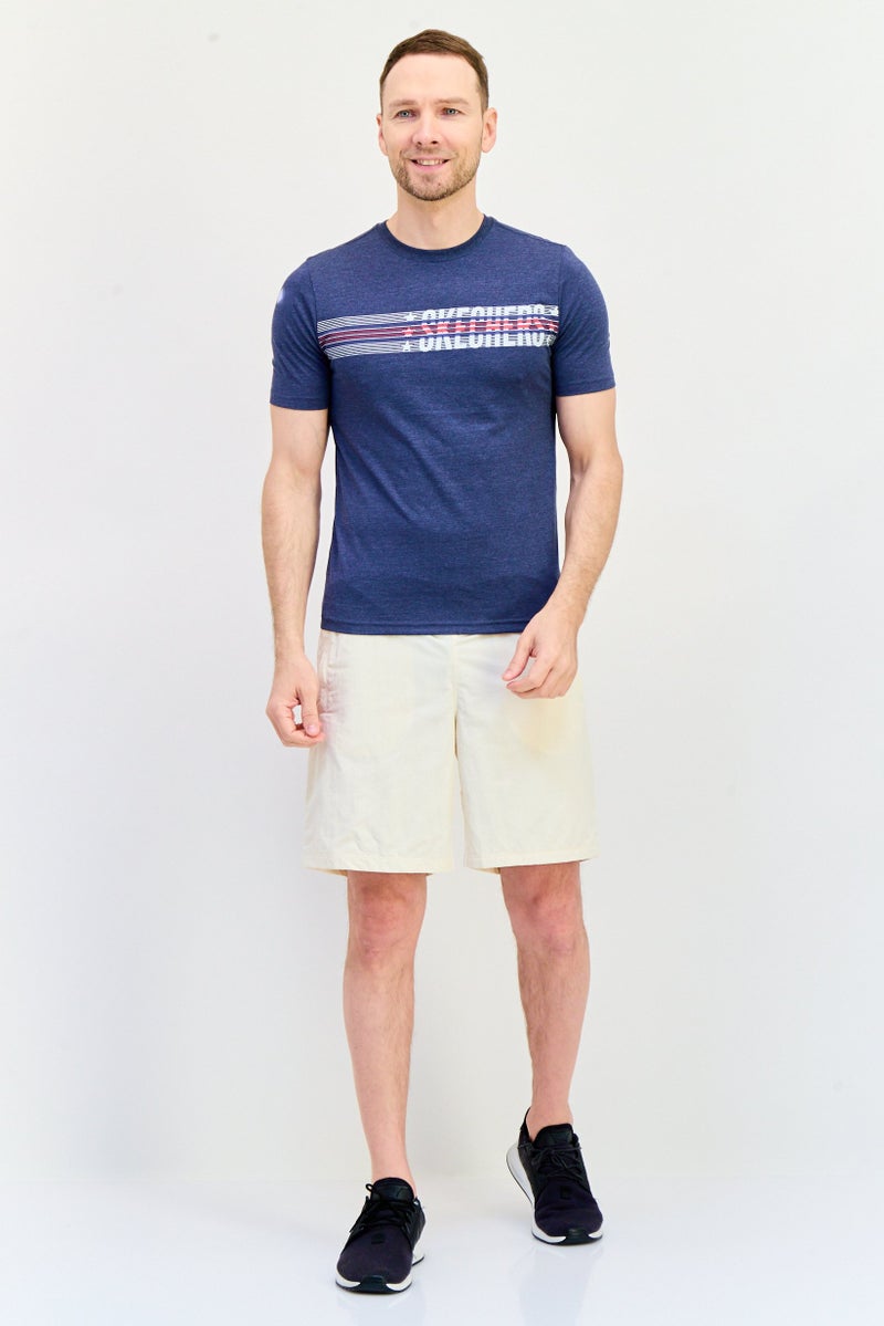 SKECHERS Men Sportswear Fit Short Sleeves Outdoor T-Shirt, Navy  - Image 4