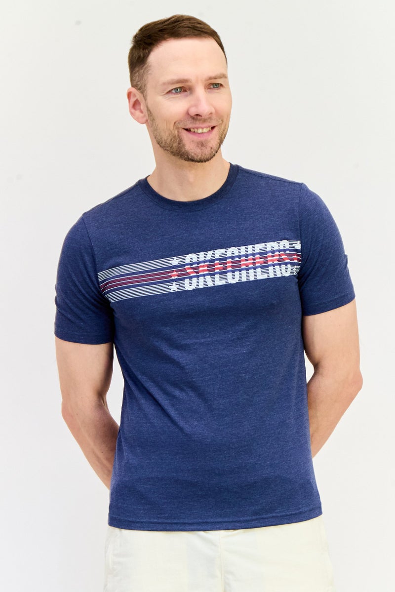 SKECHERS Men Sportswear Fit Short Sleeves Outdoor T-Shirt, Navy  - Image 1