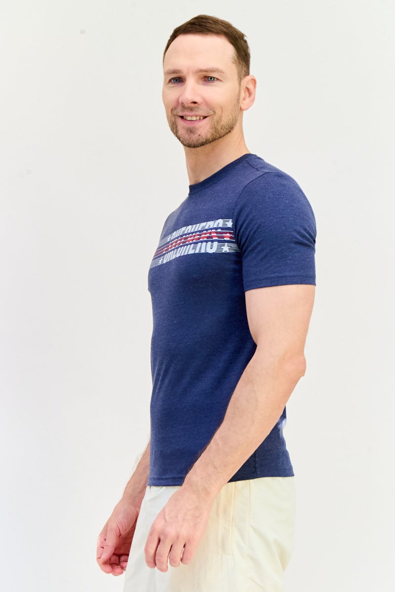 SKECHERS Men Sportswear Fit Short Sleeves Outdoor T-Shirt, Navy  - Image 2