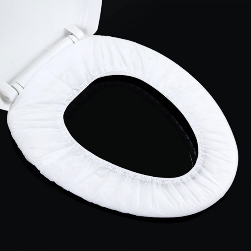 Disposable Toilet Seat Covers: 50 Pieces Non-woven Elastic Waterproof Pocket Size Packs - Breathable Soft Full Protection Covers for Travel Hotels Schools Communal Bathrooms Pregnant Adults - Image 2