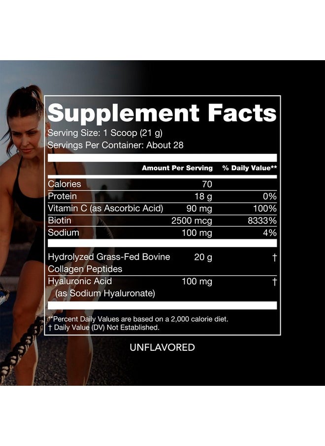 SteelFit - SteelFit Collagen Peptides Powder | Unflavored, 28 Servings | Grass-Fed Bovine Collagen with Hyaluronic Acid, Biotin Glycine & Vitamin C | Supports Healthy Joints, Bones, Skin, Hair & Nails - Image 1