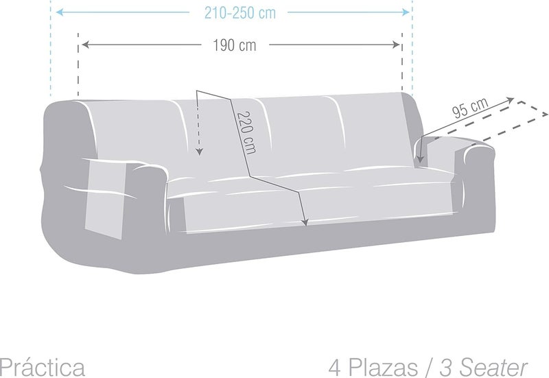 KINGLY Velvet Quilted Universal Elastic Sofa Cover Non-Slip Sofa Protector 4 Seater Armchair Cover with Machine Washable Adjustable Elastic Straps (4 Seater) (Mulberry Perple) - Image 2