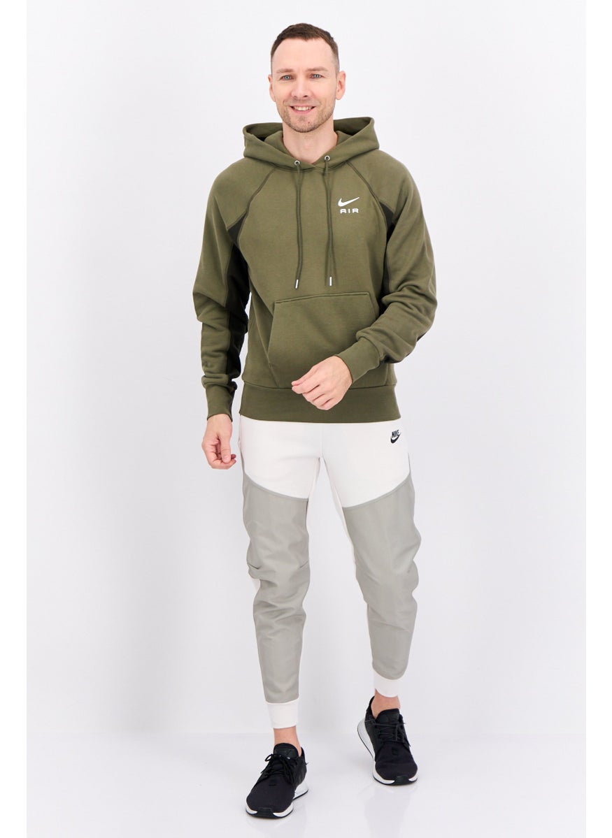 Nike Men Sportswear Fit Short Sleeve Outdoor Hooded Sweatshirt, Olive  - Image 4