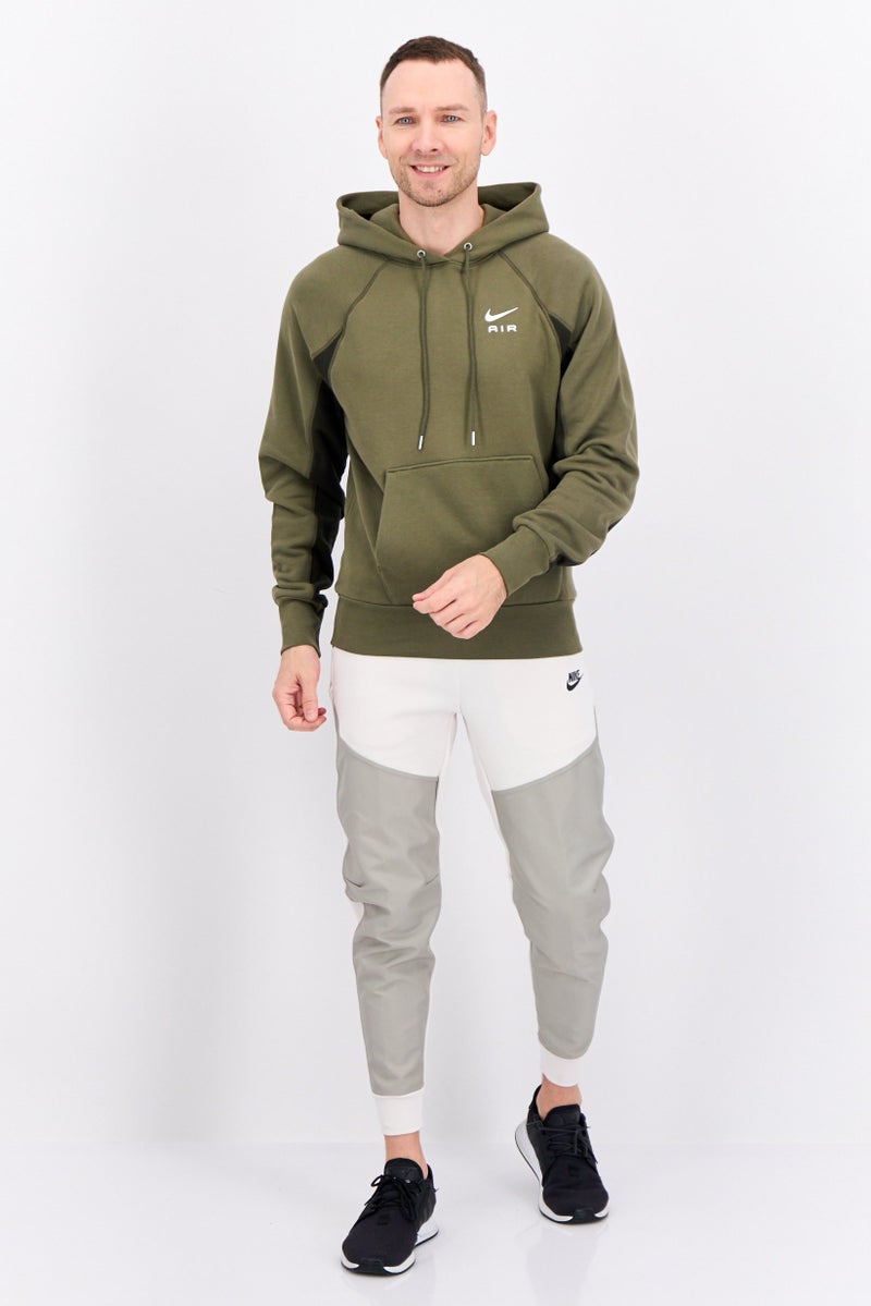 Nike سويت شيرت رياضي للرجال بأكمام قصيرة وقبعة، زيتوني - Image 4