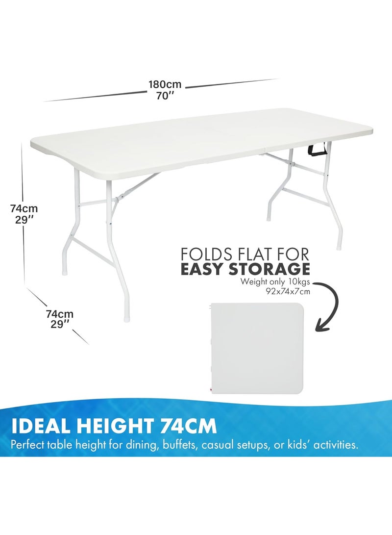 3-Piece Folding Table and Chairs Set – 6ft Waterproof Heavy-Duty Foldable Table with 2 Premium Chairs – Ideal for Outdoor & Indoor Use, Parties, Camping & Events - Image 4