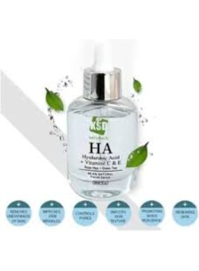 KSD Naturals HA Hyaluronic Acid Face Serum, clear 30ml - Image 2