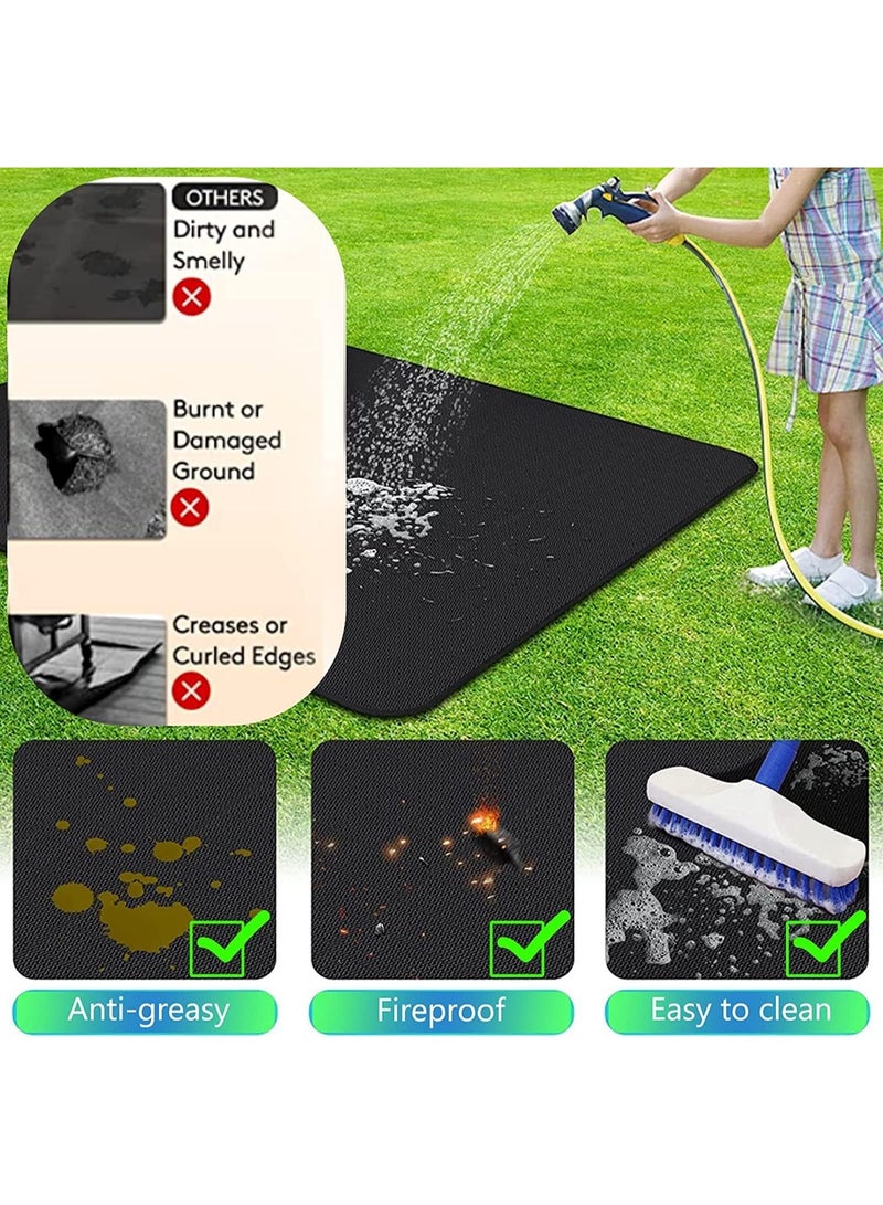 سوفام 48 × 60 بوصة تحت قطعة شواء للشواء في الهواء الطلق، لوح شواء مزدوج الجانب مضاد للحريق لحفرة الحريق، فوطة مدفأة داخل الموقد للحفرة، وواقي ضد الماء مقاوم للزيت للأسطح والآبار - Image 4