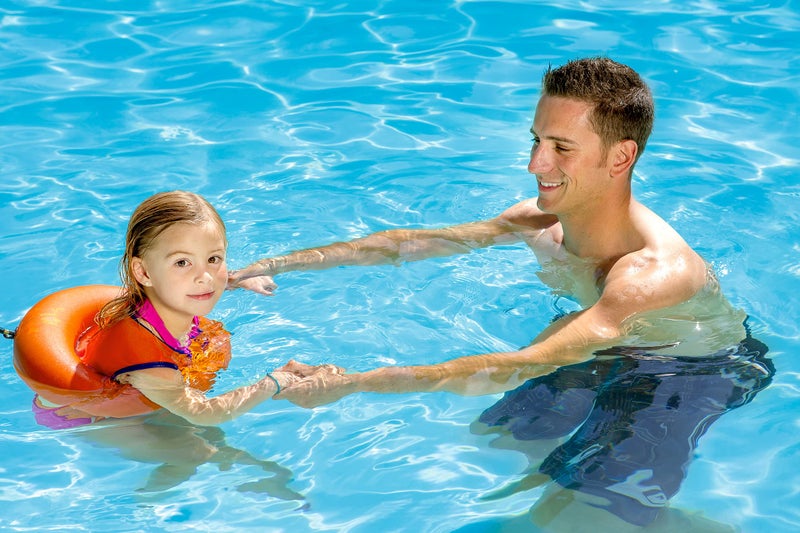 Poolmaster Learn-to-Swim Vest, Adjustable Tube Floatation Swim Trainer and Swim Aid for Kids Ages 3 to 6 Years, Orange - Image 3