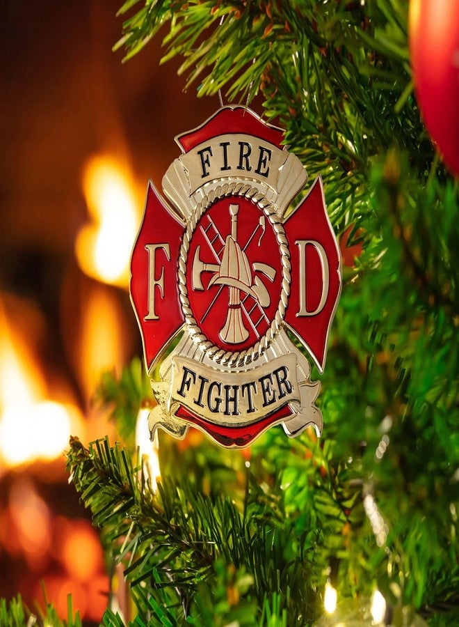 Allied Flag Firefighter Heroes Series Holiday Ornament - Officially Licensed Firefighter Medallion - Die Cast Metal - Image 3