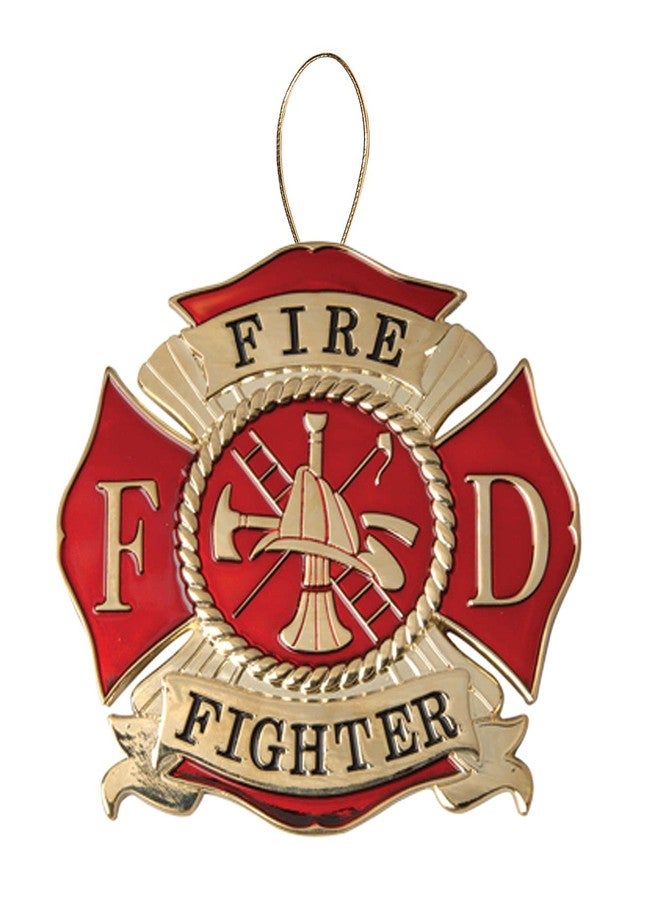 Allied Flag Firefighter Heroes Series Holiday Ornament - Officially Licensed Firefighter Medallion - Die Cast Metal - Image 1