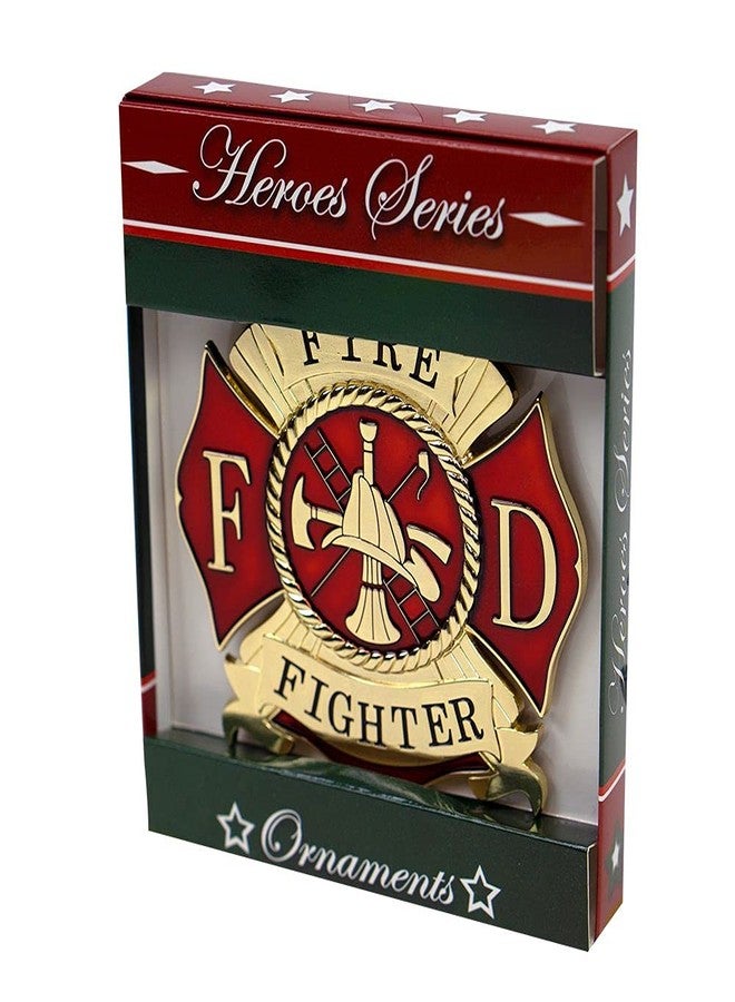 Allied Flag Firefighter Heroes Series Holiday Ornament - Officially Licensed Firefighter Medallion - Die Cast Metal - Image 2
