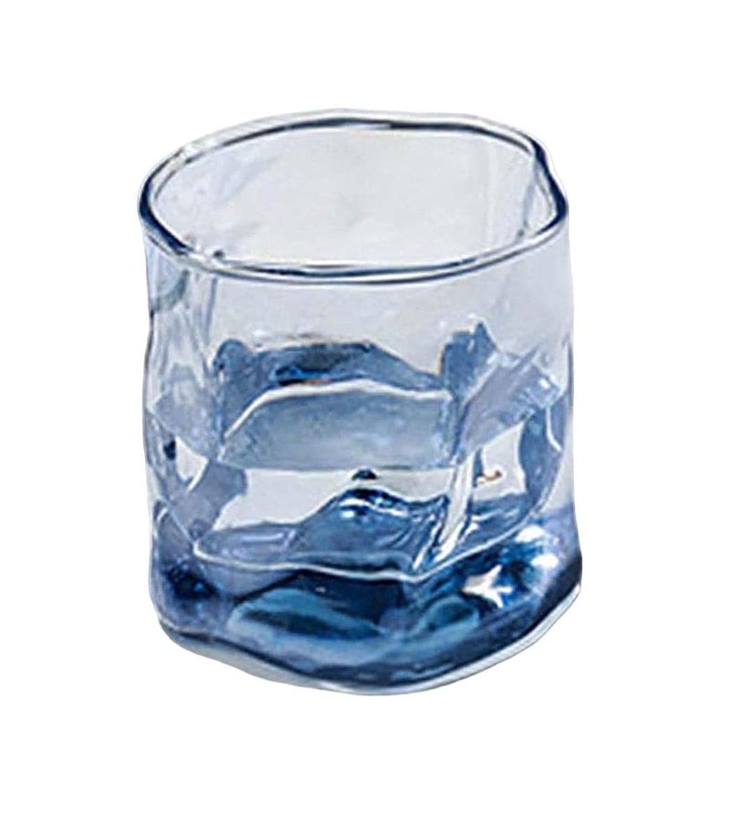 Meghasky Crystel Blue Design Glass Set of 6 200ml Stylish Glasses for Juice Soda Water Whiskey Wine - Image 2