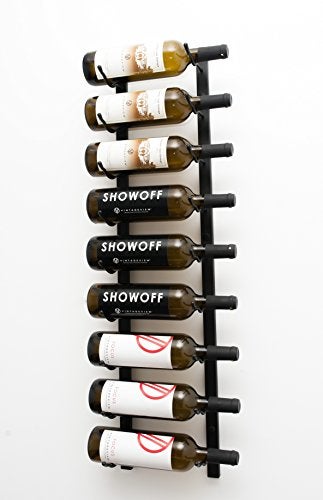 VintageView W Series Pro Wine Rack 3 - Single Depth, Metal Wall Mounted Wine Rack - Modern, Easy Access Wine Storage - Space Saving Wine Rack with 9 Bottle Storage Capacity - (Matte Black) - Image 1