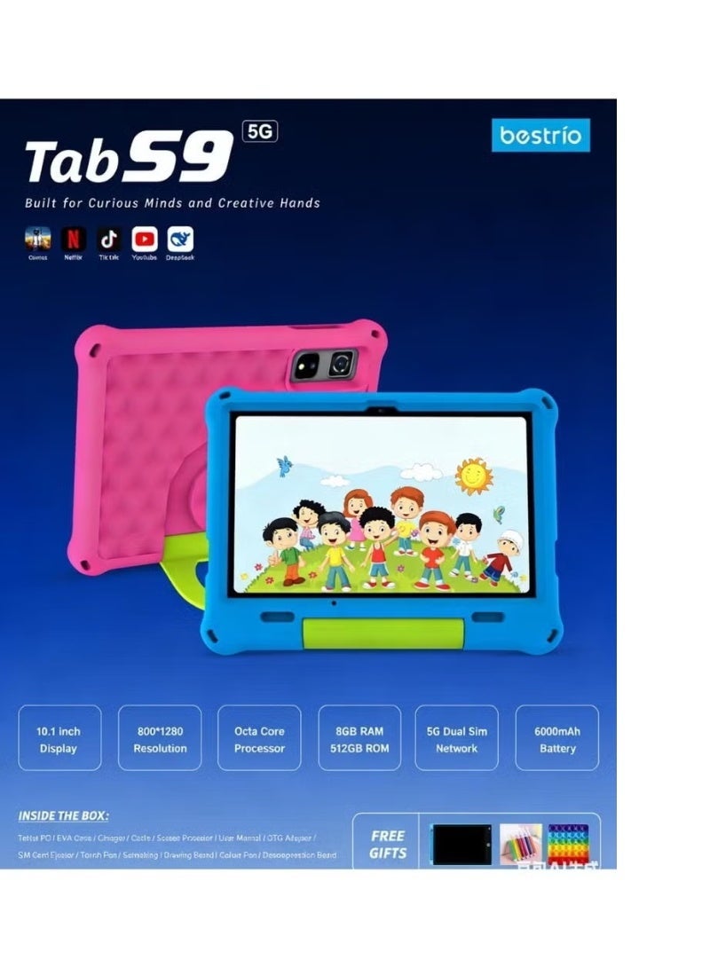 BESTRIO Tab S9 Kids 10.1" 5G Tablet – 8GB RAM, 512GB Storage, HD Display, 6000mAh Battery, Parental Control Learning Tablet - Image 4