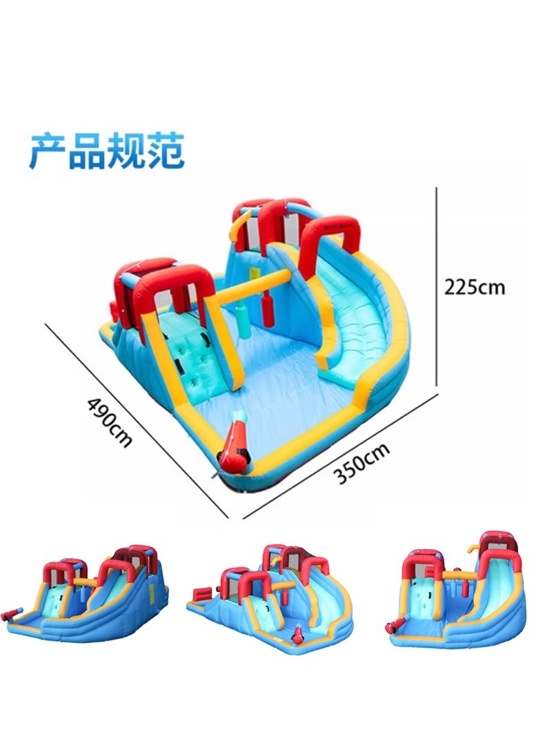 doctor dolphin Large inflatable water trampoline with a slide490×350×225cm - Image 2
