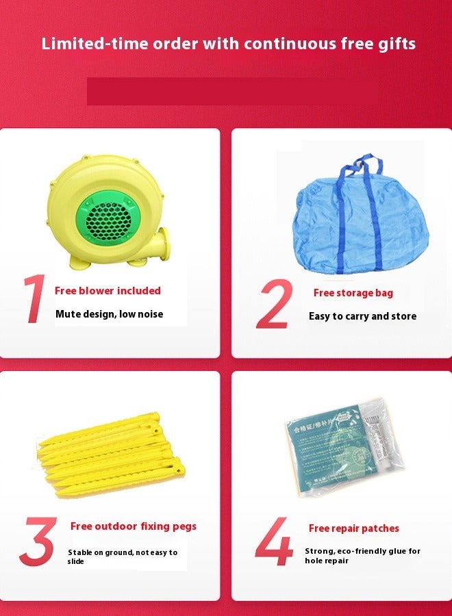 doctor dolphin Large inflatable water trampoline with a slide490×350×225cm - Image 5