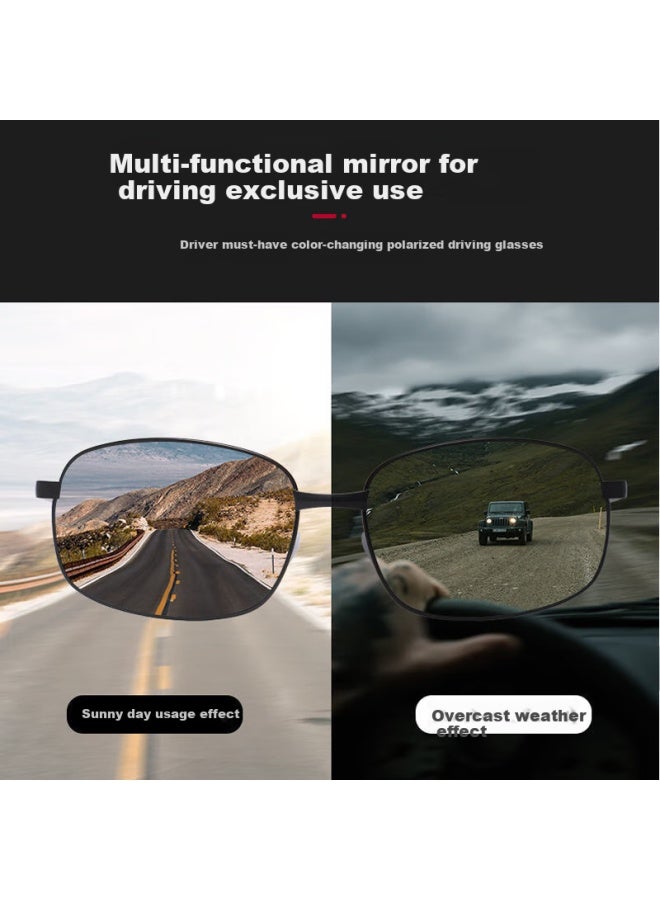 Lovedru Rivdrew Photochromic Polarized Sungl Uni Square Frame Eyewear For Driving Fishing Uv Protection - Image 5