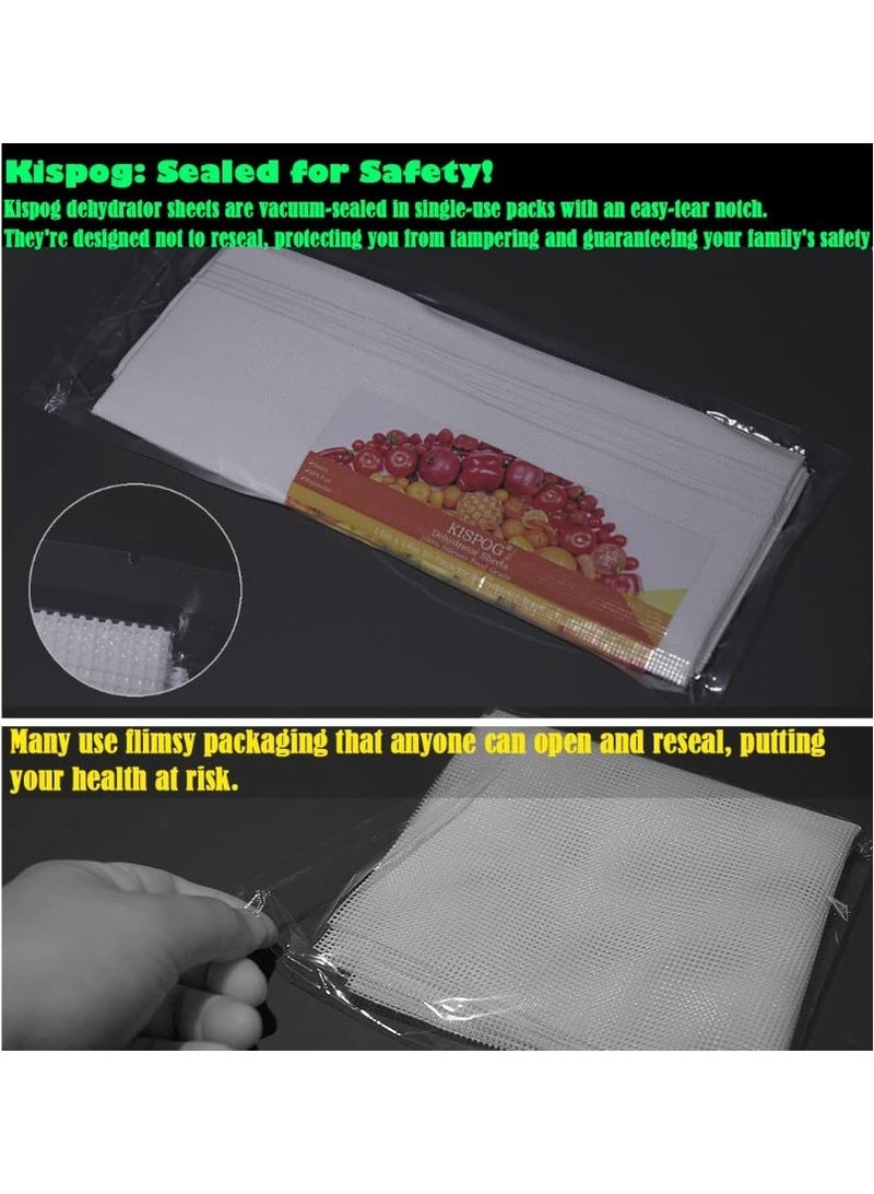 Kispog 10 Pcs/Sets Silicone Dehydrator Sheets for Food Dehydrator & Freeze Dryer, 14x14 in - Image 2