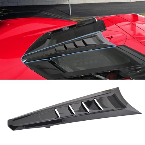 BILLFARO Black Rear Split Window AppliqueABS Plastic Car Rear Hatchback Louver Molding Trim Panel Exterior Accessories for Corvette C8 Stingray Z51 2020 for C8 Z06Eray 2023 - Image 1