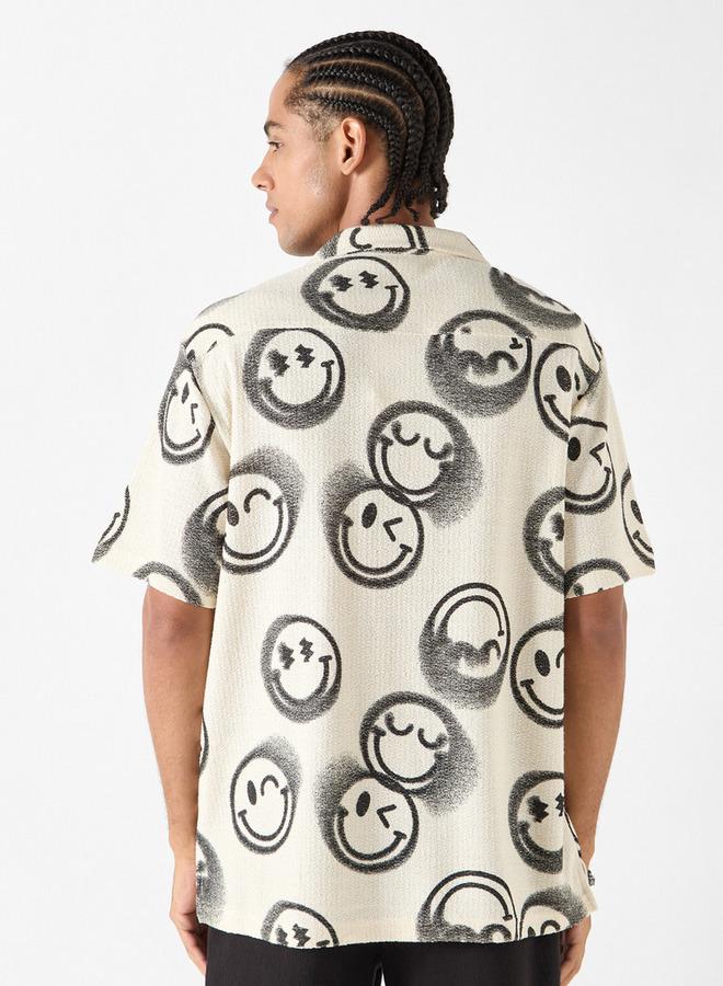 اس بي كاركترز قميص بأكمام قصيرة وطبعات سمايلي ورلد - Image 3