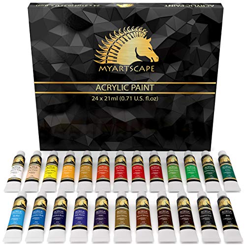MyArtscape Acrylic Paint Set - 24 x 21ml Tubes - Lightfast - Heavy Body - Image 1