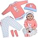SCOM Reborn Baby Doll Clothes 20 22 24 Inch 4 Pcs Doll Outfit Pink Realistic Baby Bunny Clothing Set Newborn Dolls Girl Onesies Gift - Image 2